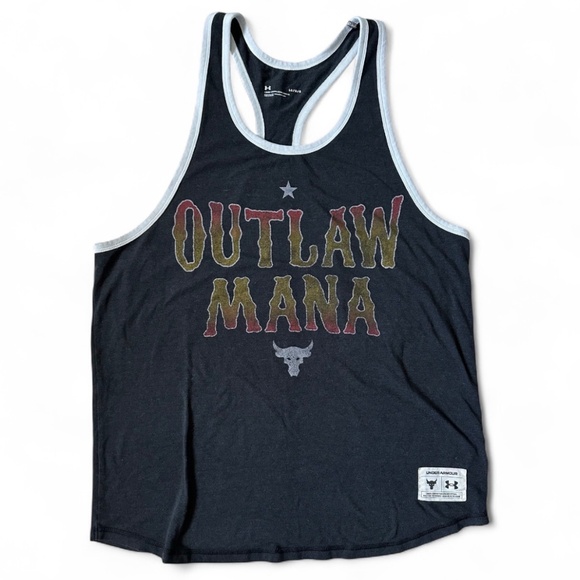 Project Rock Under Armour Gray Outlaw Mana Tank Top Mens Large - Picture 1 of 5